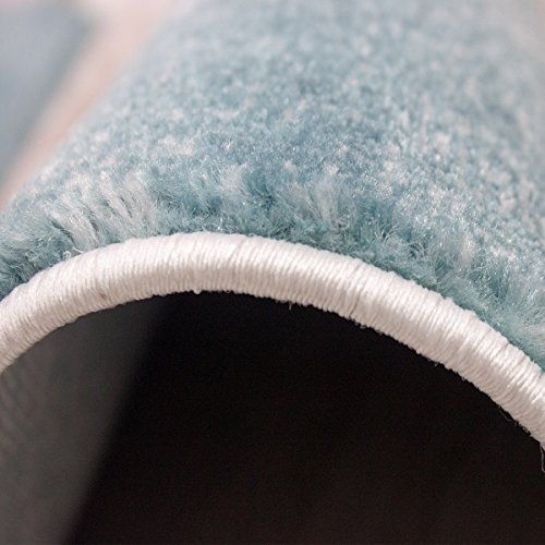 Designer Teppich Modern, Kariert und Meliert in Türkis Beige Creme, Sehr Dicht Gewebt – ÖKO TEX Zertifiziert, VIMODA; Maße: 80×150 cm - 3