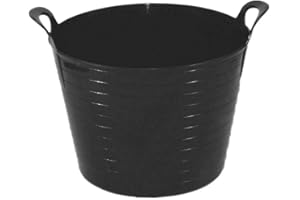 My Home Essentials® 42 Litre Large Flexi Tub Garden Home Flexible Colour Rubber Storage Container Bucket Flex Tub (Black)
