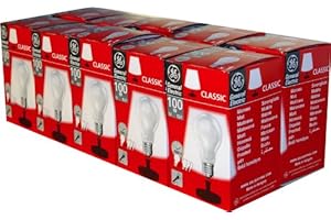 General Electric - Lote de 10 bombillas (100 W, E27), color blanco mate