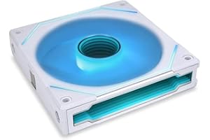 LIAN LI Wentylator obudowy PC 120 mm ARGB, biały "UNI FAN SL-INF 120" - cichy i wydajny 7-pinowy wentylator do komputera gamingowego 120 mm z regulowanym oświetleniem