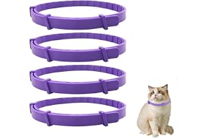 Set med 4 lugnande katthalsband, feromoner, katter, lugnande halsband, justerbart katthalsband med anti-stress och lindrar ån
