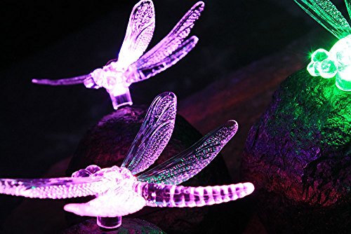 Solar Außenleuchte Garten LED Farbwechsler Kunststoff Stein mit Libelle Globo 33910 - 7