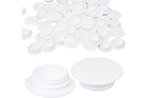 SKIR'CO (20 st) hålpluggar i plast 14 mm, hålpropp för möbler, borrhålskydd, skruvhålsskydd (vit S1)