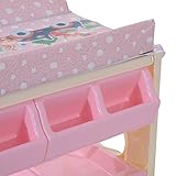 Homcom® Baby Wickeltisch Wickelkommode mit Badewanne Wickelauflage Mobil (Rosa) - 7