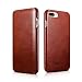 Produktbild Original iCarer Echt Leder Tasche für Apple iPhone 7 Plus Premium Schutzhülle Flip Case Ledertasche mit Klappverschluss Glattleder Oberfläche | Vintage Braun II