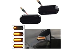 LEDFEWAG 2 piezas LED Luces Intermitentes Dinamicos Laterales Ahumados Coche Compatible Para Seat Ibiza 6l Córdoba Toledo León compatible para ford C-Max Fiesta Focus MK2 Fusion Galaxy