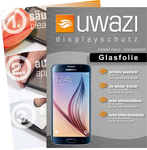 uwazi Samsung Galaxy S6 Semi Glasfolie - gehärtete Schutzfolie mit Spezialbeschichtung gegen Fingerabdrücke