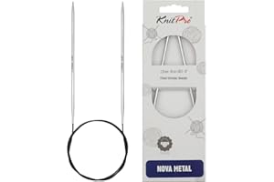 KnitPro Nova Metal: Knitting Pins: Circular: Fisso: 80 cm x 3.25 mm, Metallo, Silver, 80cm x 3.25mm