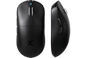 FOXMM x MCHOSE A7 Pro Mysz Superlight 59 g, Czujnik 26 000 DPI, Regulacja 6 DPI, Bardzo Szybka Wysyłka 8K Hz, Bezprzewodowa Mysz do Gier BT/2,4 GHz/Przewodowa, Bateria 200 Godzin, Czarna