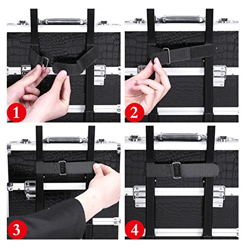 Songmics alu trolley Kosmetikkoffer Handgepäck Box case croco 7 in 1 schwarz JHZ06B - 8