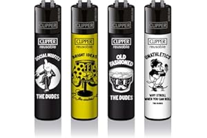 SUNMONDO Clipper - Set di 4 accendini (The Dudes #1)
