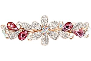 yangzerang Rhinestone Flower Hair Clip Pin Crystal Hair Barrettes Sparkly French Barrettes Pin Makeup Hair Clips Glitter Hair Clips Accessories for Women Girl