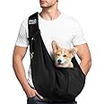 Adiwo Puppy Carrier - Reversible Hands-free Dog Carry Sling for Small & Medium Dogs & Cats, Soft & Comfortable, Adjustable Dog Carrier Bag Shoulder Tote for Outdoor Walking, Travel & Shopping