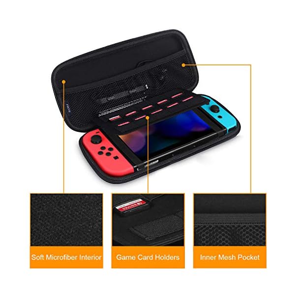 Fintie Funda Portátil para Nintendo Switch - Estuche para Viaje Bolsa de Transporte con 10 Ranuras para Tarjeta de Juego… - Image 5