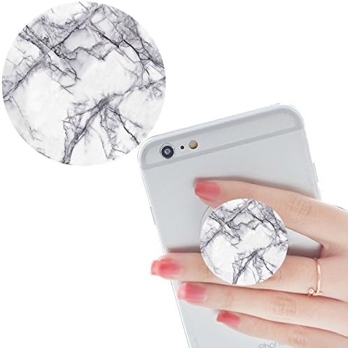 Multi-function Pop cellular phone bracket Socket Expanding Stand and Grip for Smart-phones and Tablets Bracket Mount Holder Collapsible-White black marble