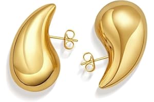 EODKSE Boucles d'oreilles femme en gouttes d'eau - Lot de 2 - hypoallergéniques - épaisses plaquées - cadeau bijoux pour femme/fille,