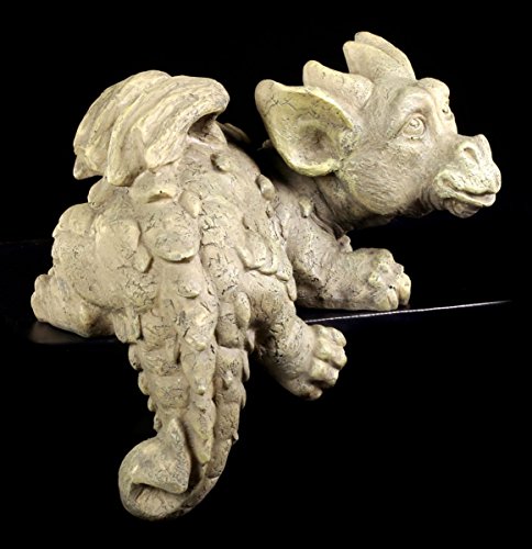 Niedlicher Gartendrache Kantenhocker – Drache Garten Figur - 3