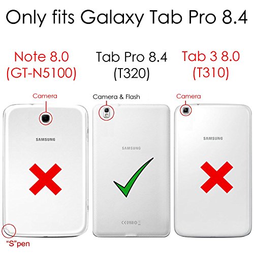 ForeFront Cases® Neue Leder Drehbar Hülle / Tasche / Case / Cover für Samsung Galaxy Tab PRO 8.4 T320 – Rundum-Geräteschutz und intelligente Auto-Sleep-Wake-Funktion mit 3-JAHRES-GARANTIE VON FOREFRONT CASES – inkl. Eingabestift und Displayschutz - 4