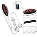 NASV-100 Electric LCD Ceramic Massager Hair Straightener Anti Scald Comb Brush - Professional Fast Hair Straightening Instant Heating Detangling Paddle Styling Tool - UK Plug (White)