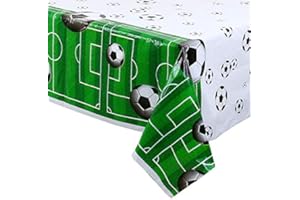 YAAVAAW 137*274cm Football Print Table Cloth Table Cover Party for Boys,Football Party Decorations Supplies Disposable Plastic Tablecloth,Football Soccer Ball Tablecover for World Cup 2022,Boys Birthday Party