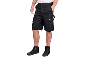 Lee Cooper Short cargo classique multi-poches pour homme, résistant et facile d'entretien, Noir, 36W