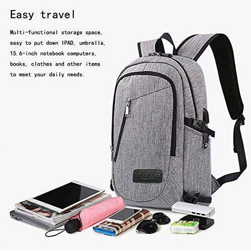 TREKOO Herren Damen Laptop Rucksack Backpack Schulrucksack f  r bis zu 15 6 zoll Laptop Notebook Computer Arbeit Campus Studenten Outdoor Reisen Wande