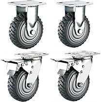 Ruote Industriali Da 200 Mm - 4 Pezzi Con Freni, Portata 1000 Kg, Per Mobili, Banchi Da Lavoro, Carrelli