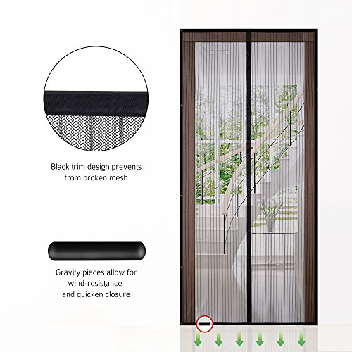 Magnetischer Türvorhang,TopElek Fliegengitter Magnetvorhang Magnet Insektenschutz Türvorhang 110×220cm und 100×210cm Ohne Türrahmen. - 5