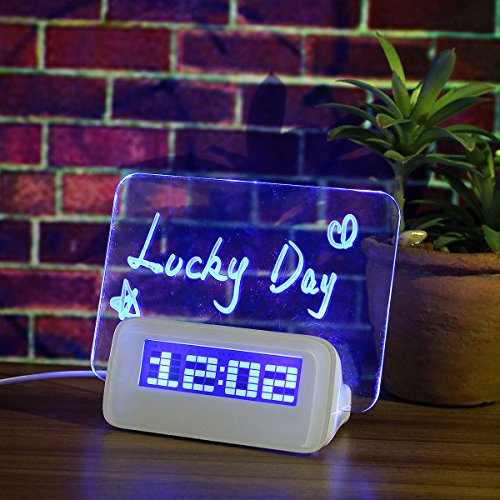 Baban-Rveil-Digital-Tableau-LED-Bleu-Message-Lumineux-Fluorescent-4-USB-Message-Pen-Deco-Cadeau-USB-20-DC-45V-1A