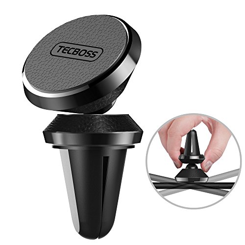 Tecboss Supporto Magnetico Auto Universale 360 Gradi di Rotazione Supporto Auto Smartphone per iPhone 8 Plus 8 7 6 6S 5 5S, iPod Touch, Samsung Galaxy, LG, Nexus, HTC, Huawei, Sony e GPS Dispositivi, Porta Telefono Universale