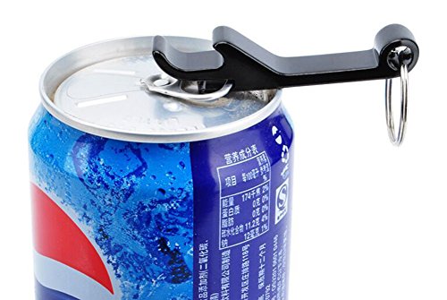 niceeshop(TM) Aluminiumlegierung mit Schlüsselring Flaschenöffner(Schwarz) - 4