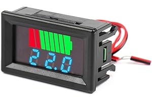 Fasizi 2Pcs Indicatore del livello di carica della batteria dell'auto 12V -72V Tester del tester della capacità della batteria al litio Display LED Tester Voltmetro - Blu