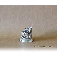 Kerzenhalter, Kerzenständer, Flamme Leuchter, Silber matt D 4,5 cm - Handarbeit.