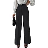 Shasmi Women's Trousers,High-Waisted Silhouette with Elegant Pleated Front,Functional Side Pockets,Secure Button Closure,Perf