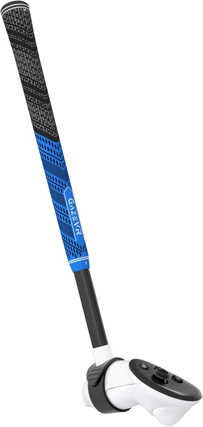 Gaze VR | VR Golf Club Attachments for Meta Quest 3 & 3S | Pro Grip | Right & Left Controllers | Blue