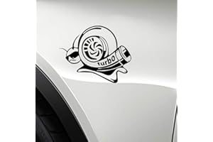 HANDMADE BY STUKK Stukk Stickers Turbo aggressivo Lumaca Design Divertente Finestra paraurti Vinile JDM Adesivo 7,8 cm x 14,1 cm - Nero