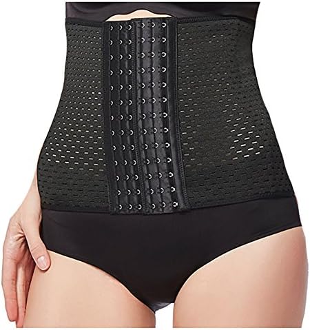 Fedo Design Womens 6 Hooks Breathable Workout Waist Trainer Corset Waist Cincher Firm Control Tummy Training