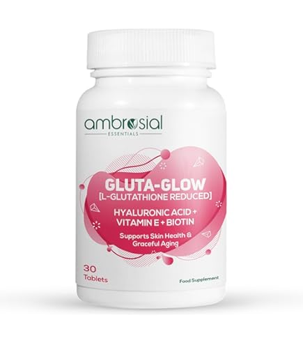 Sunshine Nutrition Derma Glow with Glutathione | 1000 mg L-Glutathione per  Serving | 60 Vegetarian Capsules | Advanced Skin Brightening Formula |  Antioxidant Support