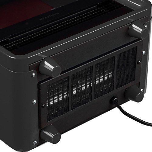 CrownFlame EF63B-B, Farbe schwarz, 12 Zoll tragbare Mini-Kamin-Heizung, umweltfreundliches, effizientes Heizelement, 2000W - 7