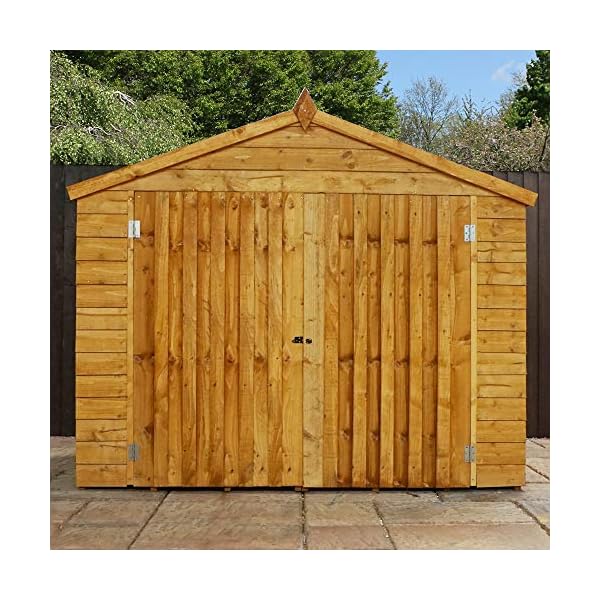 WALTONS EST. 1878 7x3 Wooden Bike Shed, Garden Storage Overlap Construction Dip Treated with 10 Year Guarantee, Windowless, Wide Double Door, Apex Roof, Roof Felt & Floor Included, (7 x 3 / 7Ft x 3Ft) 3-5 Day Delivery - Image 3