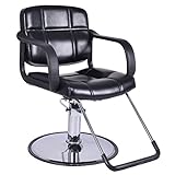 Costway Classic Hydraulic Barber Chair Salon Spa Shaving Styling Hairdressing Threadin (B)