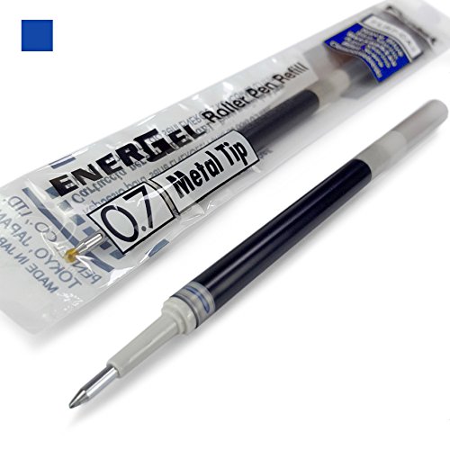 Box von 12 x Pentel LR7 Energel 0.7 mm Refill Metall Spitze – Passt EnerGel XM, BL77/Gelstift BL57/BL37, blau Tinte - 2
