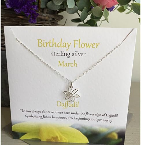 March Birthday Flower Sterling Silver Necklace/Pendant Jewellery in Daffodil Design Presented by Sterling Effectz