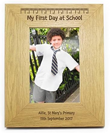 My First Day At School 6x4 Wooden Frame. This is a great product that can be personalised to your requirements ( please see main discription for full details ) Ideal gifts and presents for weddings, Christenings, Birthdays, Christmas etc…