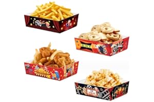 Dusenly 24pcs Movie Night Snack Tray Popcorn Boxes Cinema Party Snack Tray Movie Night Home Cinema Room Birthday Party Decorations