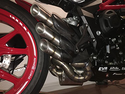 Silmotor Exhaust Full System Titanium Snake Silencer + Headers + Carbon heat shield Compatible For MV Agusta Dragster 800 RR 2018