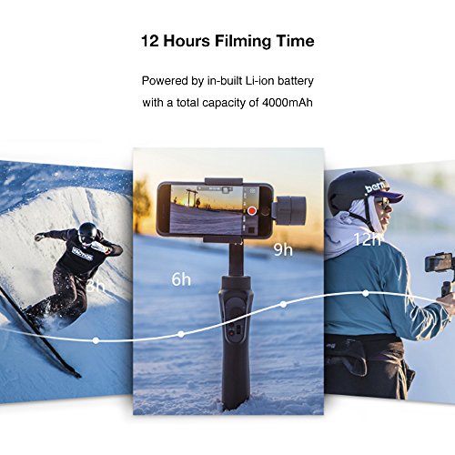 Zhiyun Smooth-Q Stabilizzatore a 3 assi per smartphone come iPhone Plus/7/6Plus/6,Samsung,Huawei and GoPro3/4/5 fino ad 200g/6