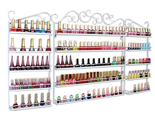 Drei Sätze von Lagergestell Asvert Nail Polish Rack, 3 PCS Set Wandmontierte 5-Tier Metall Nagellack Organizer für ätherische Öle Display / Store
