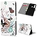 Produktbild Edauto A9 2018 Hülle Case für Samsung Galaxy A9 2018 Handyhülle Cover Lederhülle PU Leder Tasche Flipcase Schutzhülle Handytasche Ständer Magnet Geldbörse Bumper Portemonnaie Schmetterling Blume
