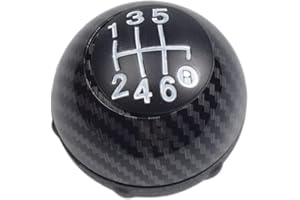 Hacreyatu Car Accessories Manual 5/6 Speed Transmission Inner Gear Shift Knob Replacement for Fiat 500 2012-2018 (6 Speed, Carbon Fiber)